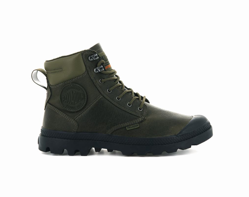 Palladium Pampa Shield Wp+ Lth Muške Vodootporna Čizme Maslinasto Zelene ||YZ4075816||